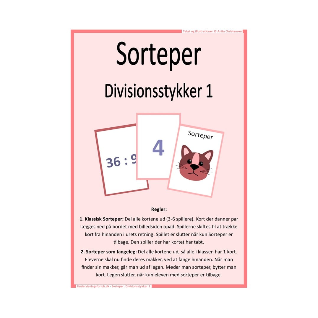 Sorteper. Divisionsstykker 1