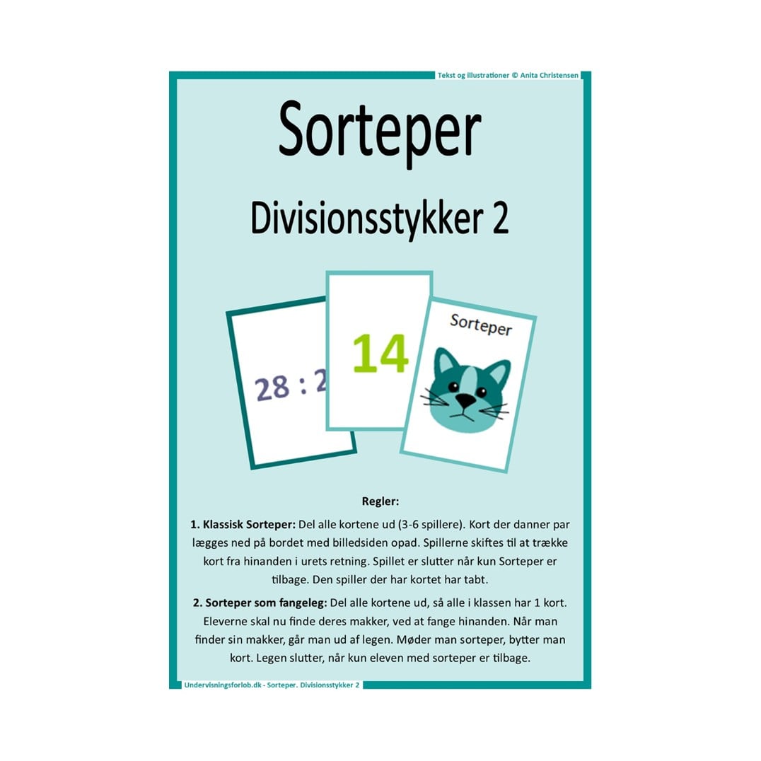 Sorteper. Divisionsstykker 2